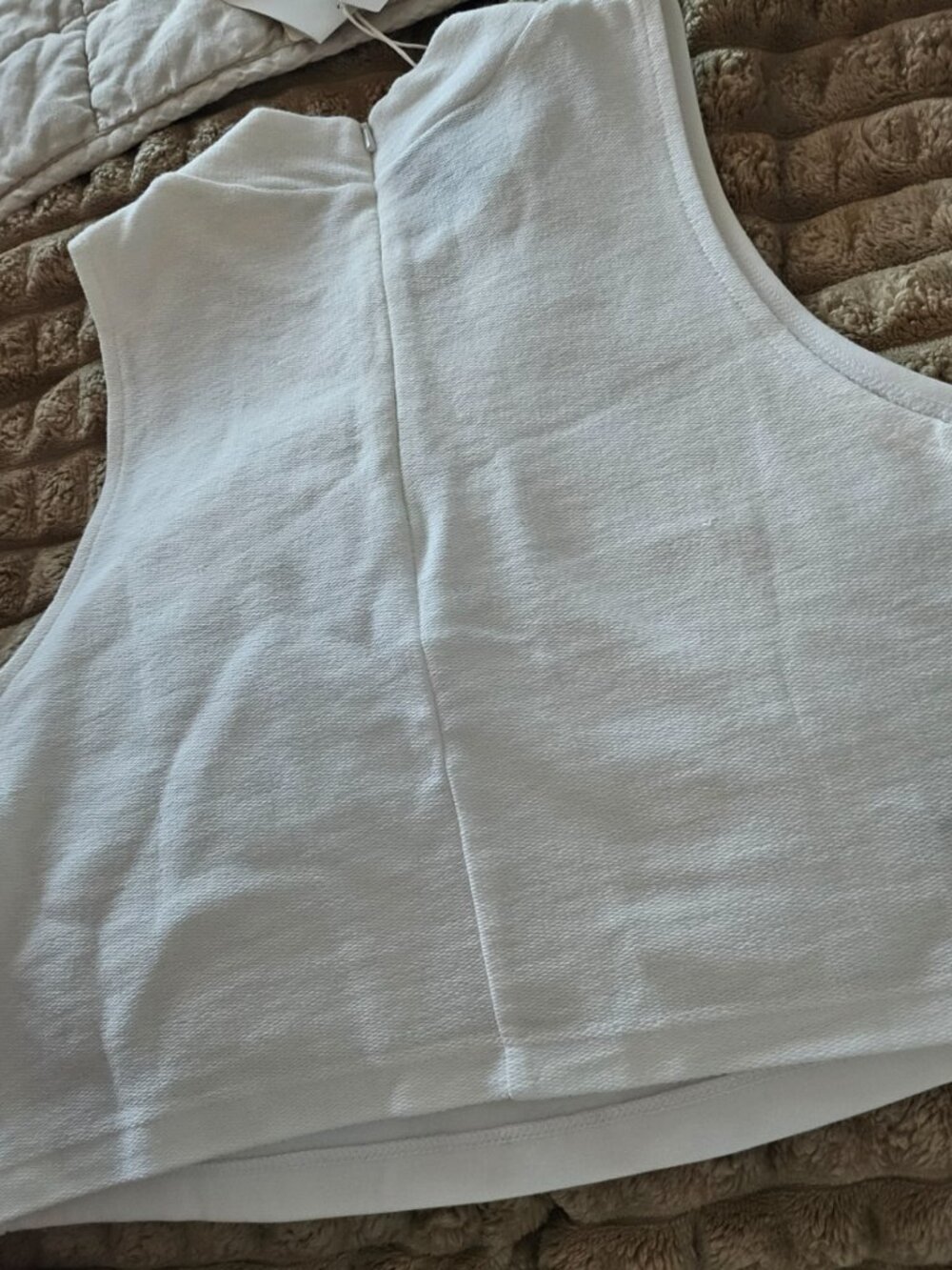 Adidas White Crop Top, Size S Women's - Picture 2 of 3